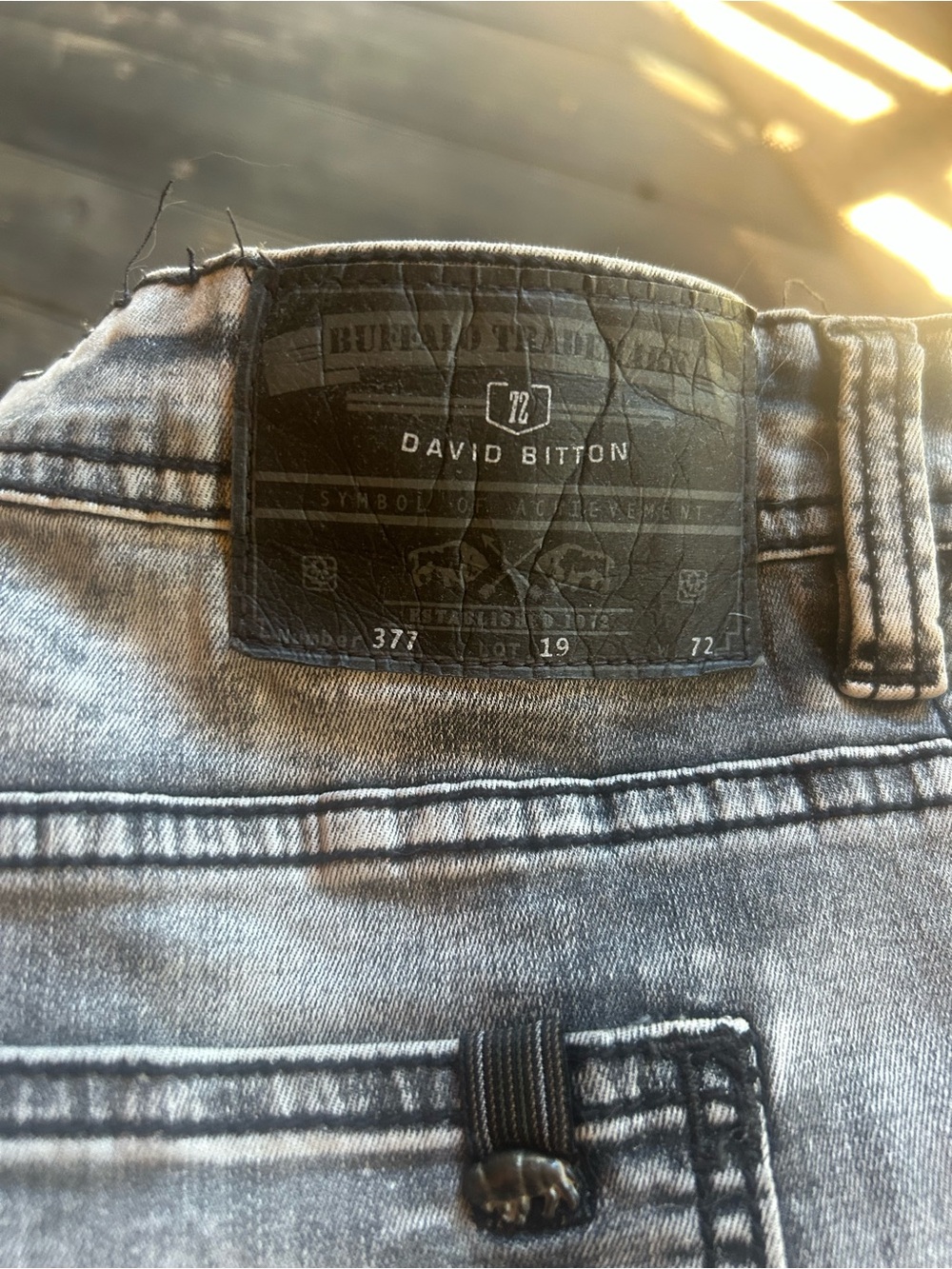 Buffalo David Bitton Men's Light Grey Washed Slim Jeans